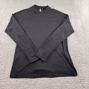 Decathlon Baselayer Shirt Mens XL Black Warm Winter Stretch Knit Long Sleeve